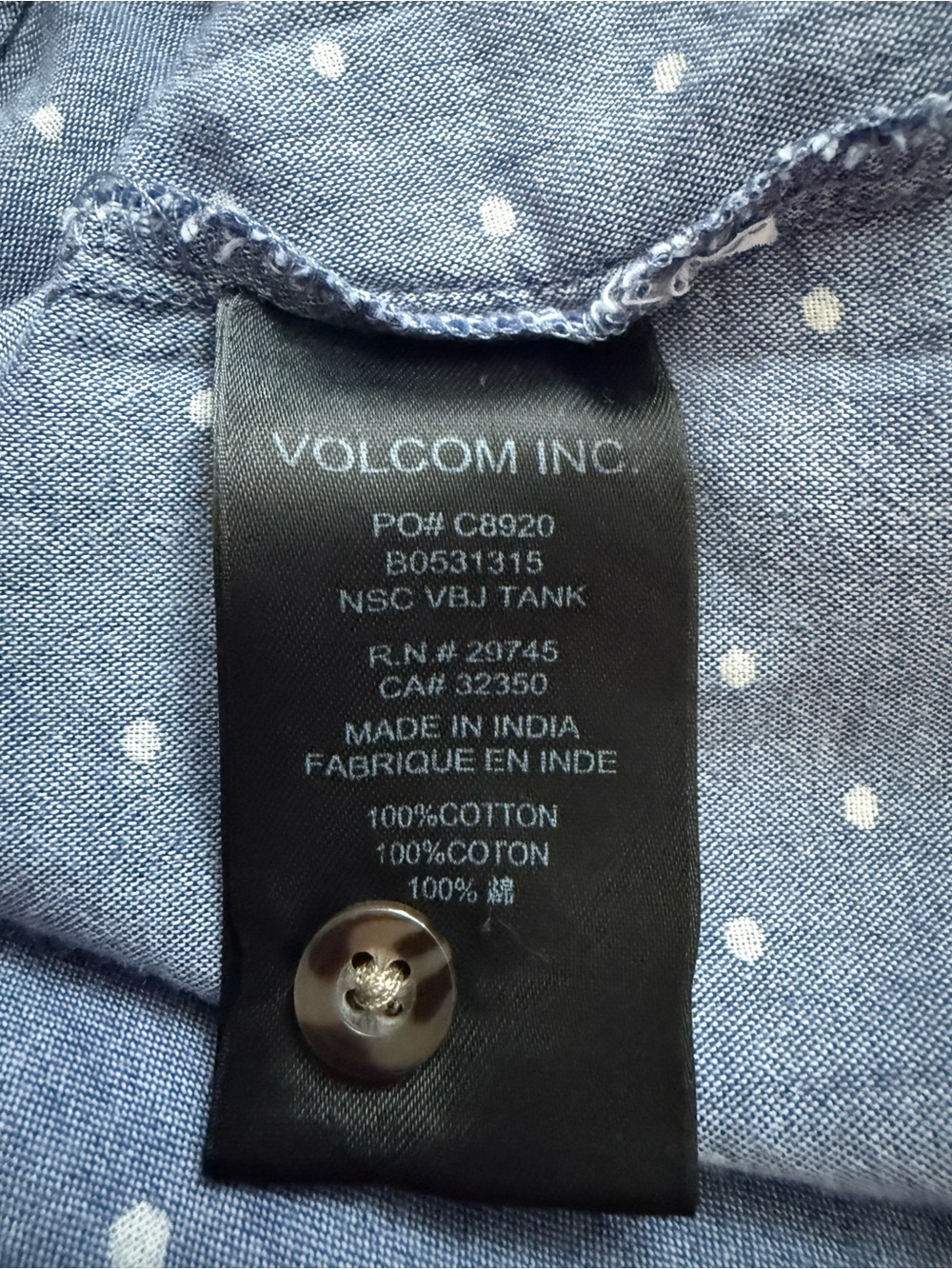 Volcom Gray Dot Racerback Tank Top - Picture 8 of 8